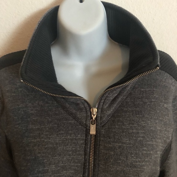Prana Gray Front Zip Cozy Fleece Lined Jacket Sz. XL Fall Winter Athleisure - Picture 3 of 5